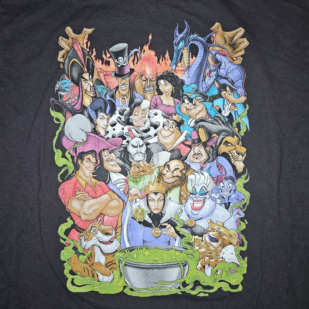 Disney Villains Long Sleeve Graphic T-Shirt Mens XL Black Ursula Maleficent Scar - Picture 2 of 8